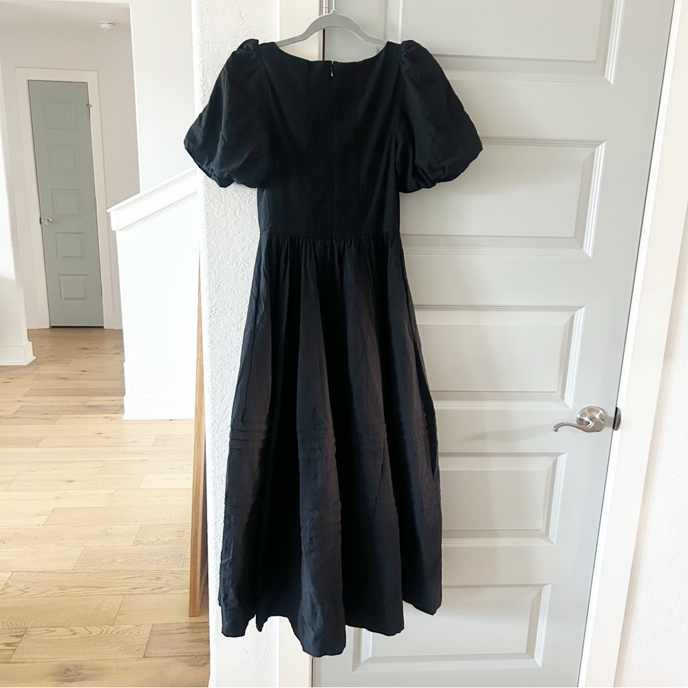 New Reformation Everlyn Puff Sleeve Cotton Midi Dress - Picture 5 of 5
